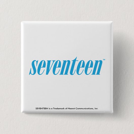 zeventien Logo-Aqua Vierkante Button 5,1 Cm (Voorkant)