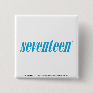 zeventien Logo-Aqua Vierkante Button 5,1 Cm
