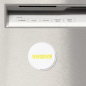 zeventien Logo-geel Magneet (Insitu (Vaatwasser))