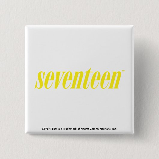 zeventien Logo-geel Vierkante Button 5,1 Cm (Voorkant)