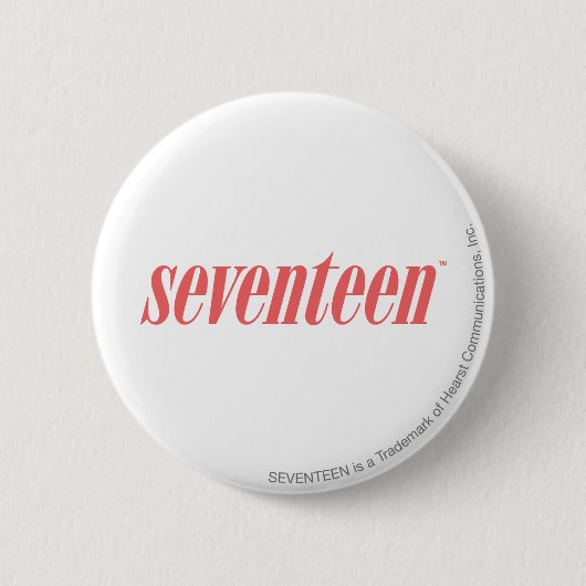 zeventien Logo-LtRoze Ronde Button 5,7 Cm (Voorkant)