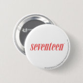 zeventien Logo-LtRoze Ronde Button 5,7 Cm (Voorkant /achterkant)