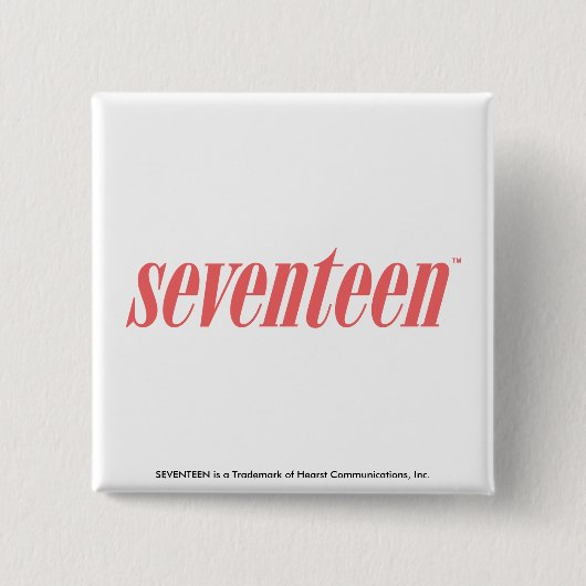 zeventien Logo-LtRoze Vierkante Button 5,1 Cm (Voorkant)