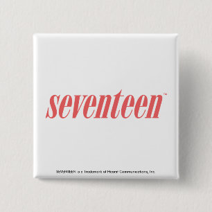 zeventien Logo-LtRoze Vierkante Button 5,1 Cm