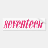 zeventien Logo-magenta Bumpersticker (Voorkant)