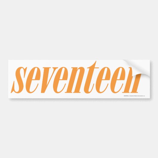 zeventien Logo-Oranje Bumpersticker (Voorkant)