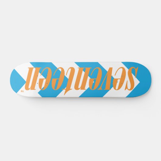 zeventien Logo- Oranje Skateboard (Horizontaal)