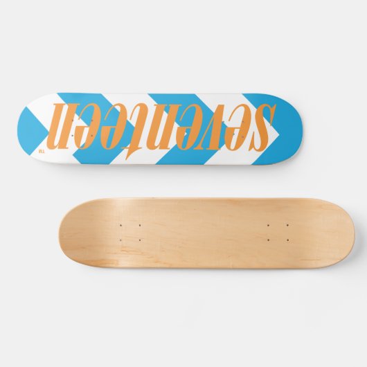 zeventien Logo- Oranje Skateboard (Horizontaal)