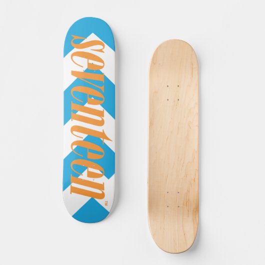 zeventien Logo- Oranje Skateboard (Voorkant)
