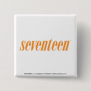 zeventien Logo-Oranje Vierkante Button 5,1 Cm