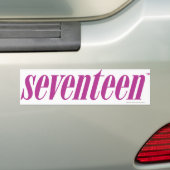 zeventien Logo-Paars Bumpersticker (Op auto)