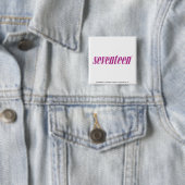zeventien Logo-Paars Vierkante Button 5,1 Cm (In situ)