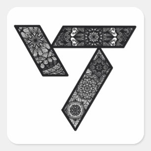 Zeventien logo-stickers vierkante sticker