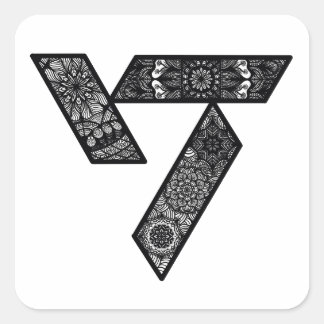 Zeventien logo-stickers vierkante sticker