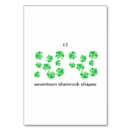 Zeventien shamrock vormen aangepaste nummer flashc kaart