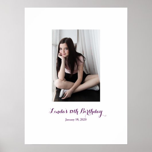 Zeventien Verjaardag Teken In Feestbord 17e Poster (Voorkant)