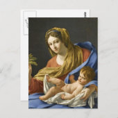 Zeventiende eeuw Franse Madonna en kind Briefkaart (Voorkant / Achterkant)