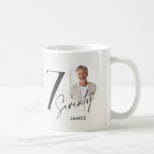 Zeventig 70 Verjaardag Foto Persoonlijke Mijlpaal Koffiemok