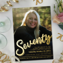 Zeventig 70e verjaardag van het douanefoto goud va