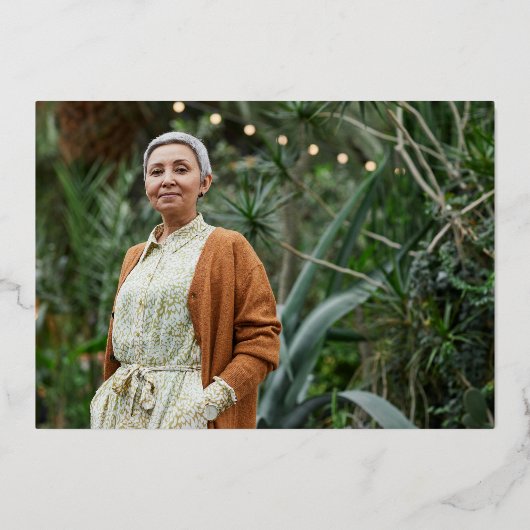 Zeventig 70ste Verjaardagsfeest paarse kunst goude Folie Uitnodiging (Achterkant)