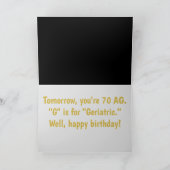 Zeventig AF Grappige 70e Verjaardag Quote 70 AF Kaart (Binnen)