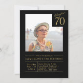 Zeventig Black Gold 70e verjaardagsfeest uitnodigi Kaart (Voorkant)