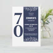 zeventig bloemige elegante 70ste verjaardagsfeest kaart (Staand voorkant)