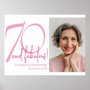 Zeventig en Fabulous Foto 70ste Verjaardagsfeest  Poster
