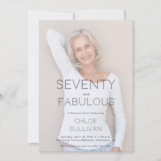Zeventig en Fabulous Foto 70ste verjaardagsfeestje Kaart (Voorkant)