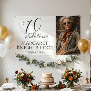 Zeventig en Fabulous Foto 70ste verjaardagsfeestje Spandoek
