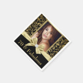 Zeventig en Fabulous gouden damast 70e verjaardag Servet (Hoek)