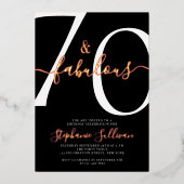 Zeventig en Fabulous Lettertype 70ste Verjaardag Folie Uitnodiging (Voorkant)