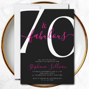 Zeventig en Fabulous Lettertype 70ste Verjaardag Z Kaart
