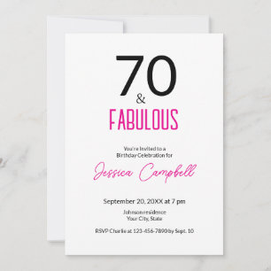 Zeventig en Fabulous Minimaal 70ste Verjaardag Kaart