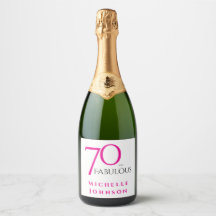 Zeventig en Fabulous Minimaal Roze 70ste Verjaarda