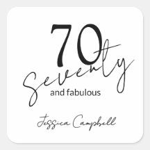 Zeventig en Fabulous Schrift Zwart 70ste Verjaarda