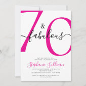 Zeventig en Fabulous Script 70e Verjaardagsfeestje Kaart (Voorkant)
