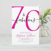 Zeventig en Fabulous Script 70e Verjaardagsfeestje Kaart (Staand voorkant)