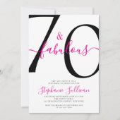 Zeventig en Fabulous Script 70e Verjaardagsfeestje Kaart (Voorkant)