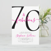 Zeventig en Fabulous Script 70e Verjaardagsfeestje Kaart (Staand voorkant)