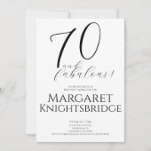 Zeventig en Fabulous Script 70ste verjaardagsfeest Kaart (Voorkant)