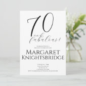 Zeventig en Fabulous Script 70ste verjaardagsfeest Kaart (Staand voorkant)