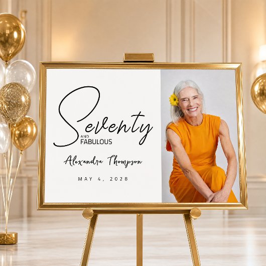 Zeventig en Fabulous Script 70ste verjaardagsfeest Poster