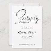 Zeventig en Fabulous Script 70ste verpartij Kaart (Voorkant)