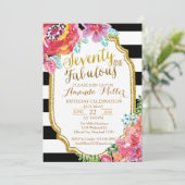 Zeventig en Fabulous waterverf Invitation Kaart (Staand voorkant)