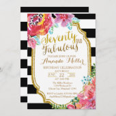 Zeventig en Fabulous waterverf Invitation Kaart (Voorkant / Achterkant)