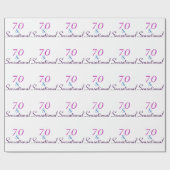 Zeventig en sensationele 70ste verjaardag Paarse R Cadeaupapier (Vlak)