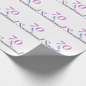 Zeventig en sensationele 70ste verjaardag Paarse R Cadeaupapier (Hoek)