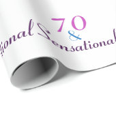 Zeventig en sensationele 70ste verjaardag Paarse R Cadeaupapier (Rol Hoek)