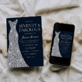 Zeventig en verbazingwekkend!! Silver Gown 70th Bi Kaart